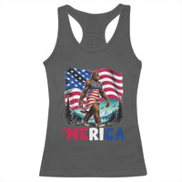 Funny Patriotic Sexy Bigfoot Racerback Tank Top Merica USA 250th Anniversary