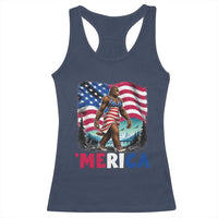 Funny Patriotic Sexy Bigfoot Racerback Tank Top Merica USA 250th Anniversary
