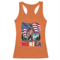 Funny Patriotic Sexy Bigfoot Racerback Tank Top Merica USA 250th Anniversary