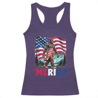 Funny Patriotic Sexy Bigfoot Racerback Tank Top Merica USA 250th Anniversary