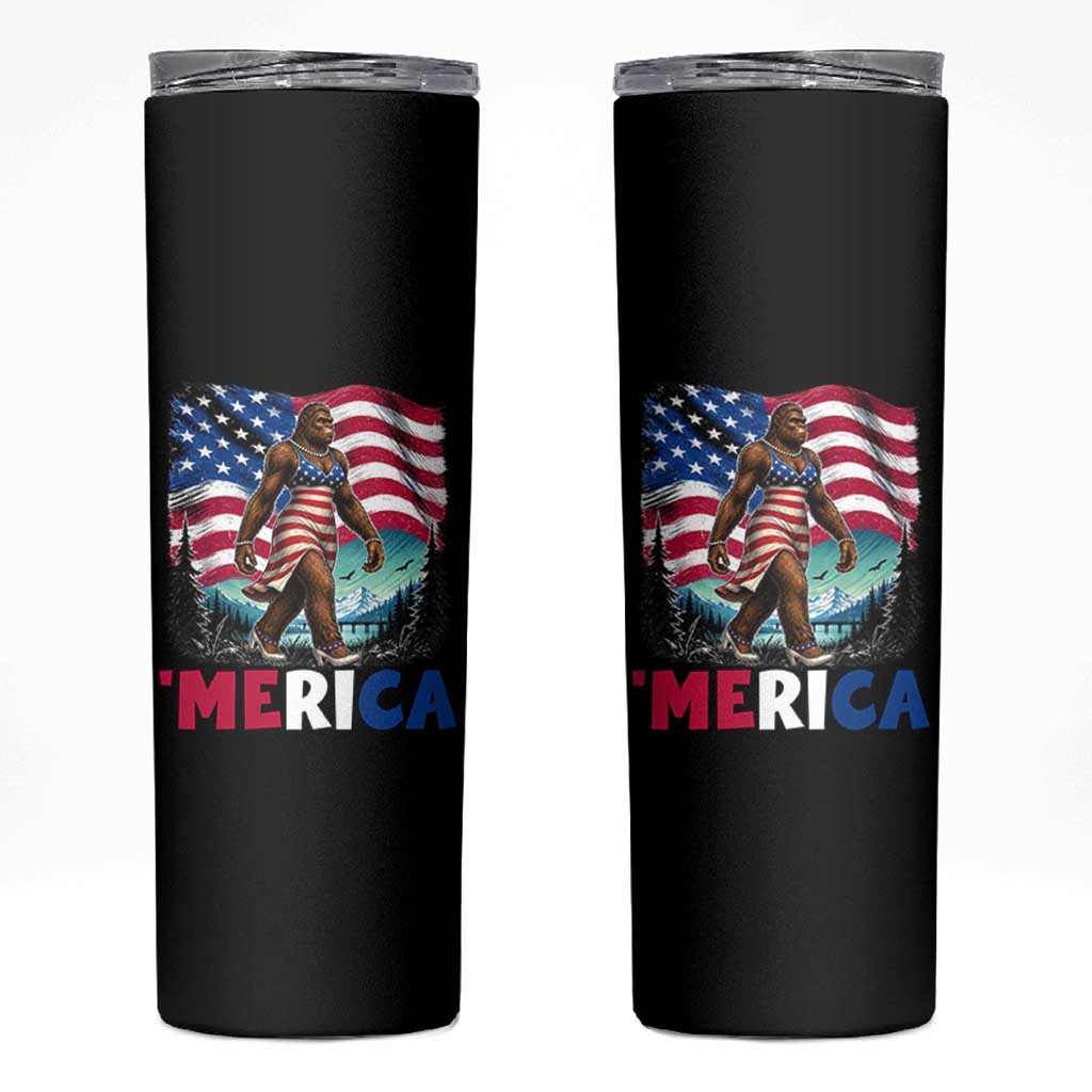 Funny Patriotic Sexy Bigfoot Skinny Tumbler Merica USA 250th Anniversary