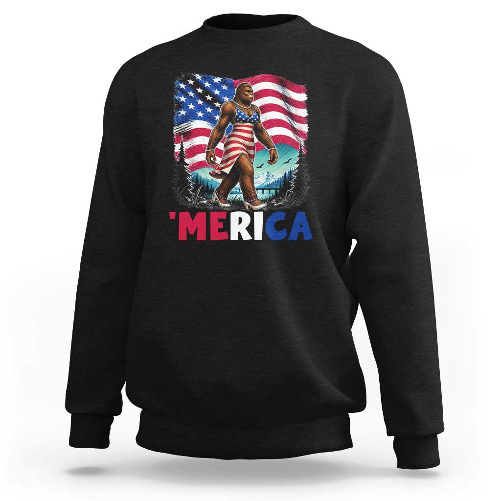 Funny Patriotic Sexy Bigfoot Sweatshirt Merica USA 250th Anniversary