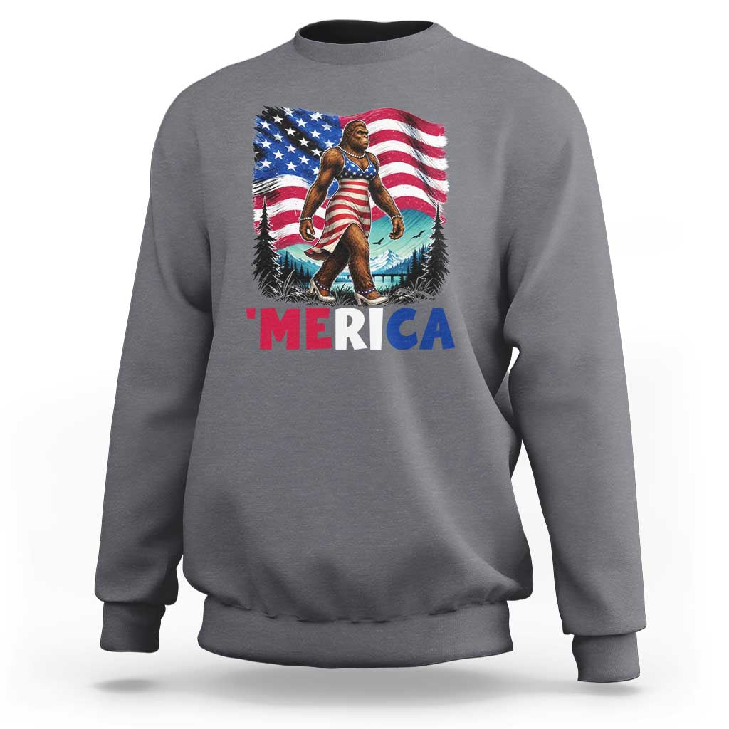 Funny Patriotic Sexy Bigfoot Sweatshirt Merica USA 250th Anniversary