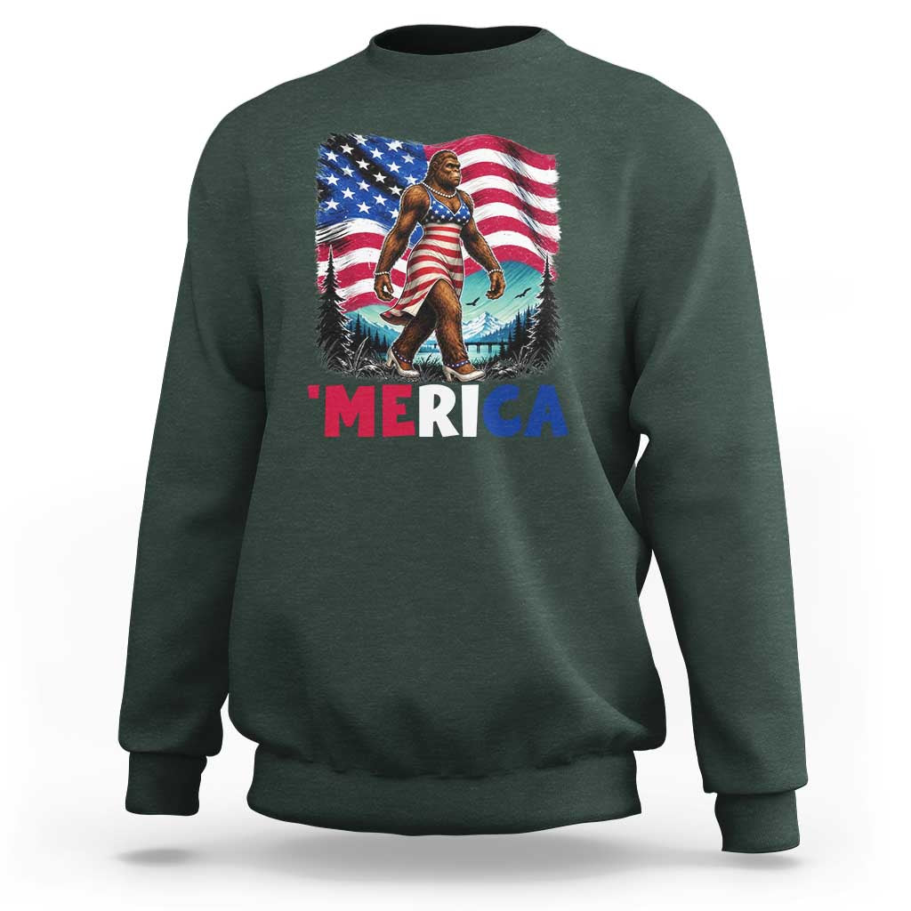 Funny Patriotic Sexy Bigfoot Sweatshirt Merica USA 250th Anniversary