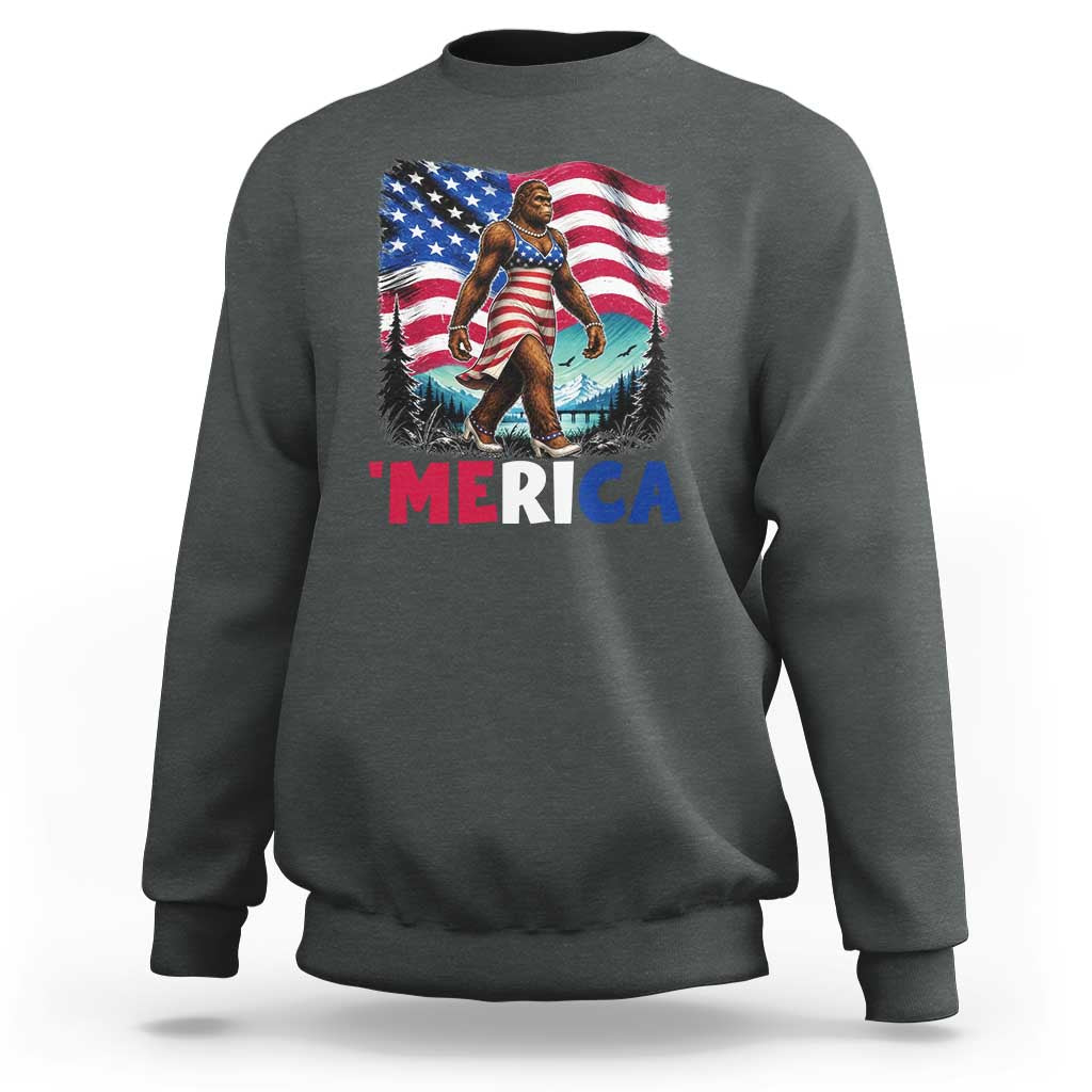 Funny Patriotic Sexy Bigfoot Sweatshirt Merica USA 250th Anniversary