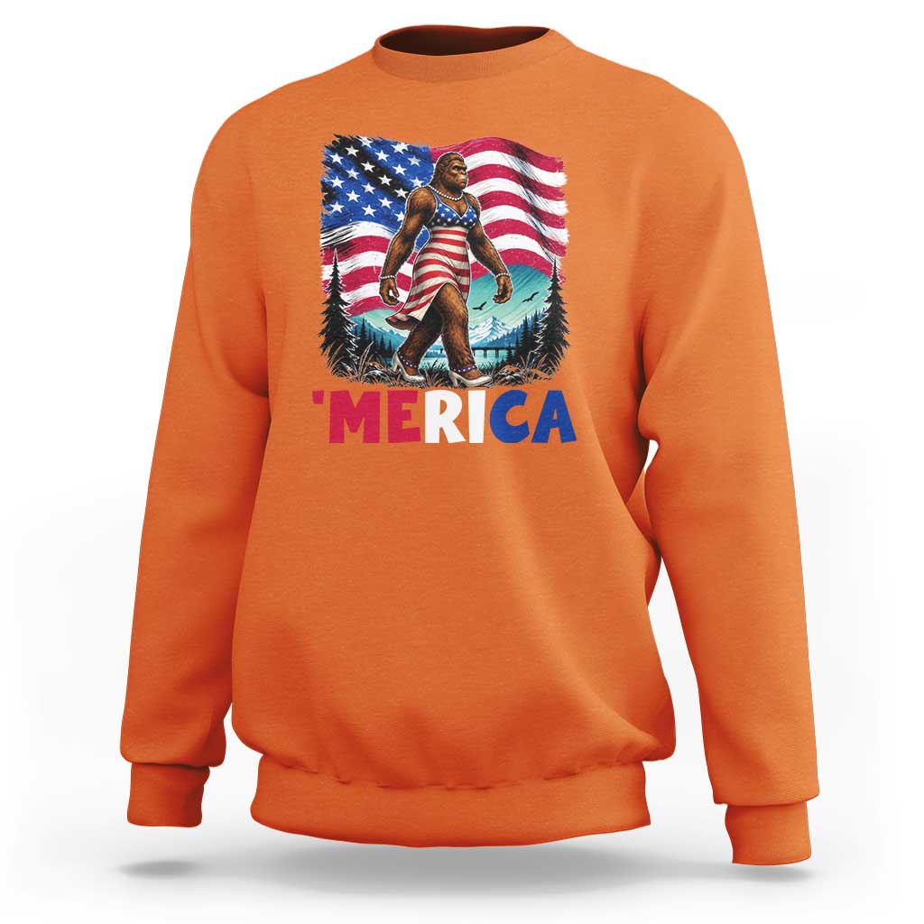 Funny Patriotic Sexy Bigfoot Sweatshirt Merica USA 250th Anniversary