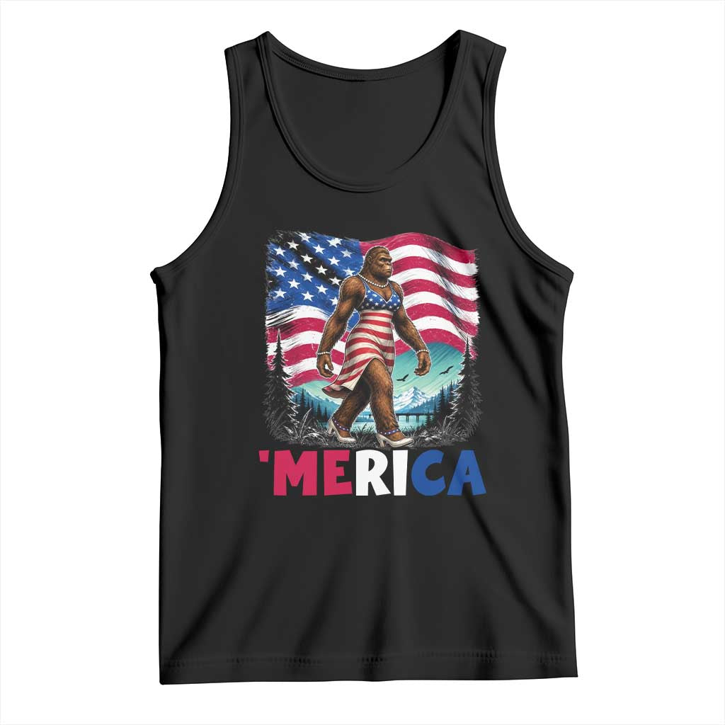 Funny Patriotic Sexy Bigfoot Tank Top Merica USA 250th Anniversary