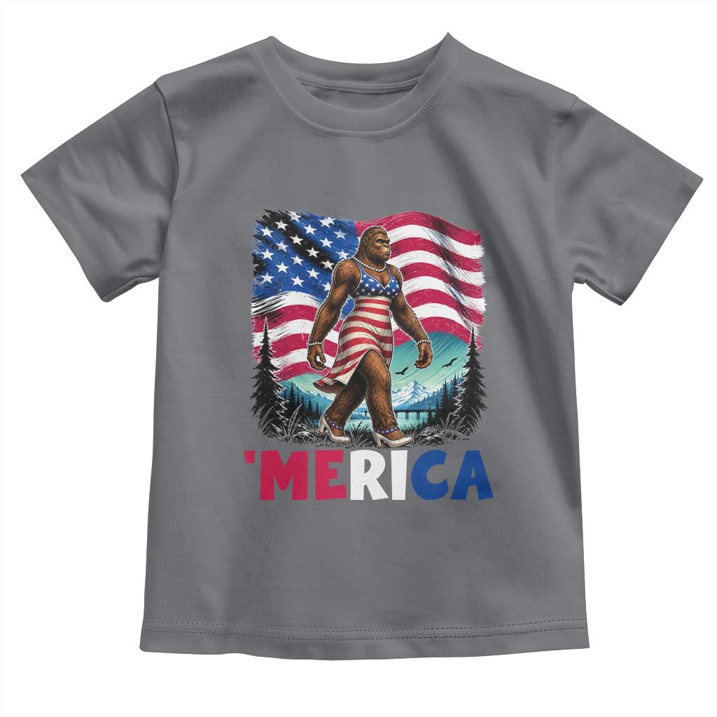 Funny Patriotic Sexy Bigfoot Toddler T Shirt Merica USA 250th Anniversary