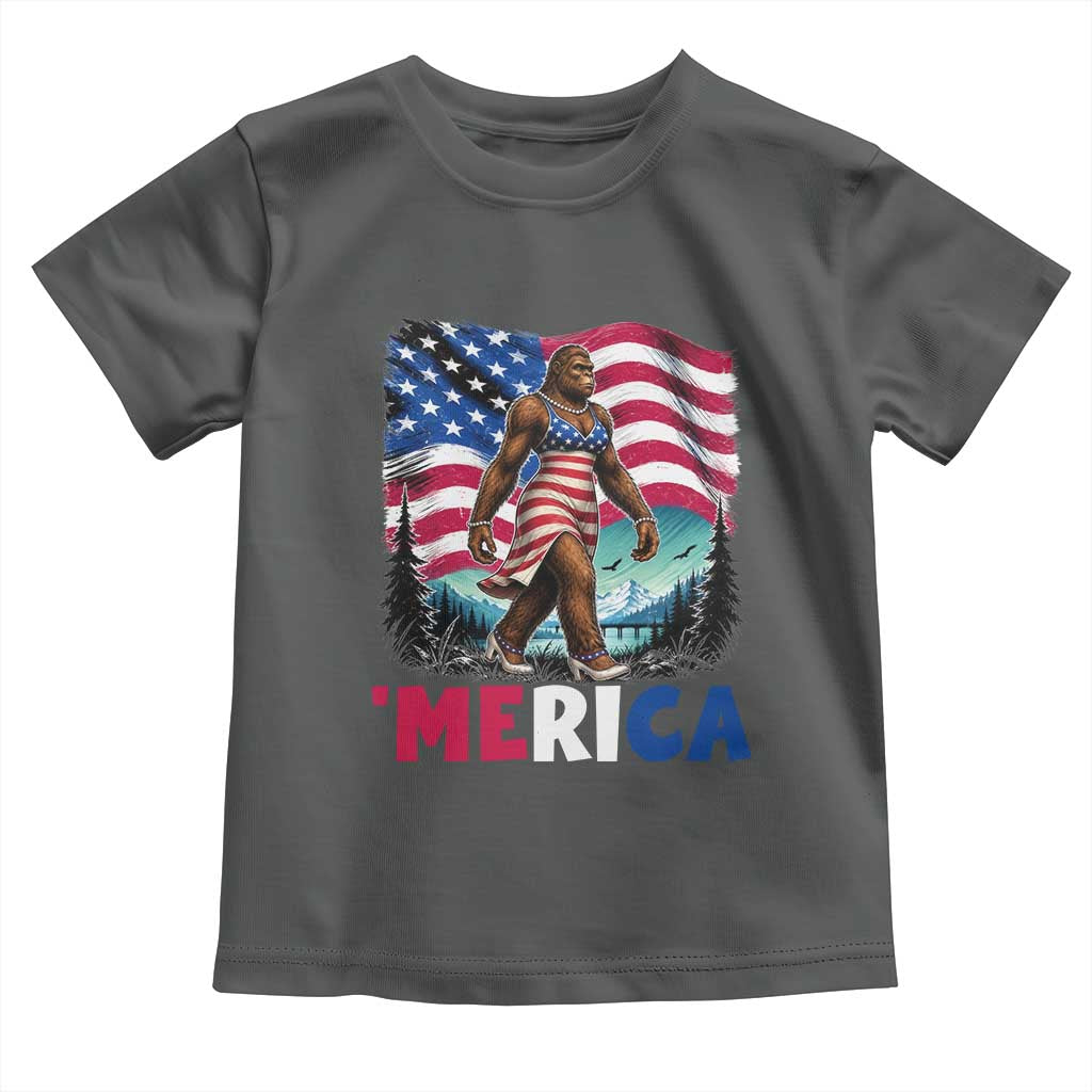 Funny Patriotic Sexy Bigfoot Toddler T Shirt Merica USA 250th Anniversary