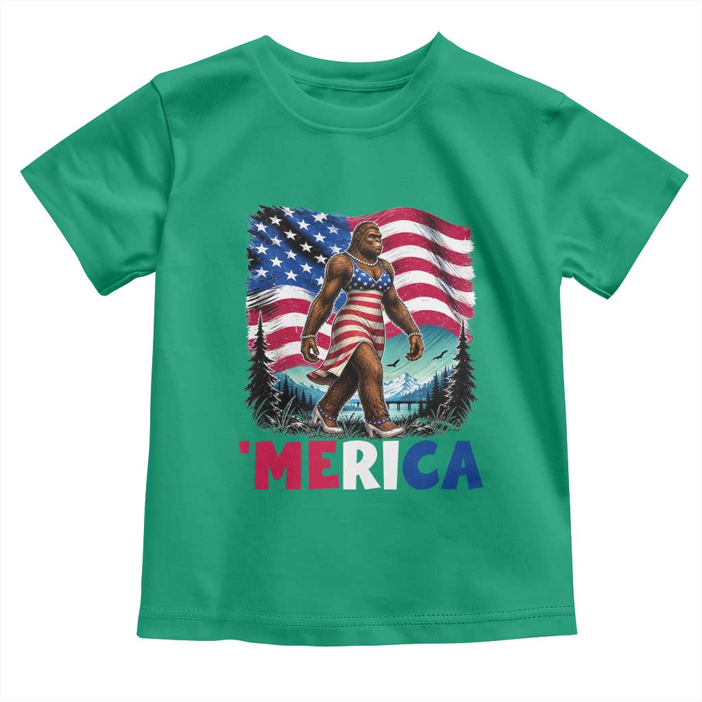 Funny Patriotic Sexy Bigfoot Toddler T Shirt Merica USA 250th Anniversary