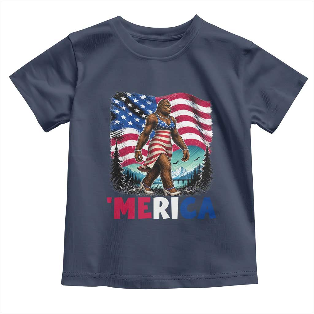 Funny Patriotic Sexy Bigfoot Toddler T Shirt Merica USA 250th Anniversary