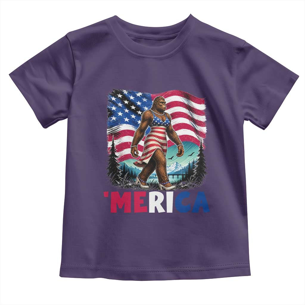 Funny Patriotic Sexy Bigfoot Toddler T Shirt Merica USA 250th Anniversary