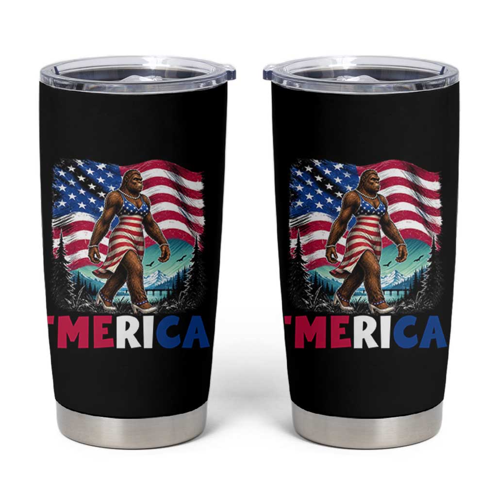 Funny Patriotic Sexy Bigfoot Tumbler Cup Merica USA 250th Anniversary