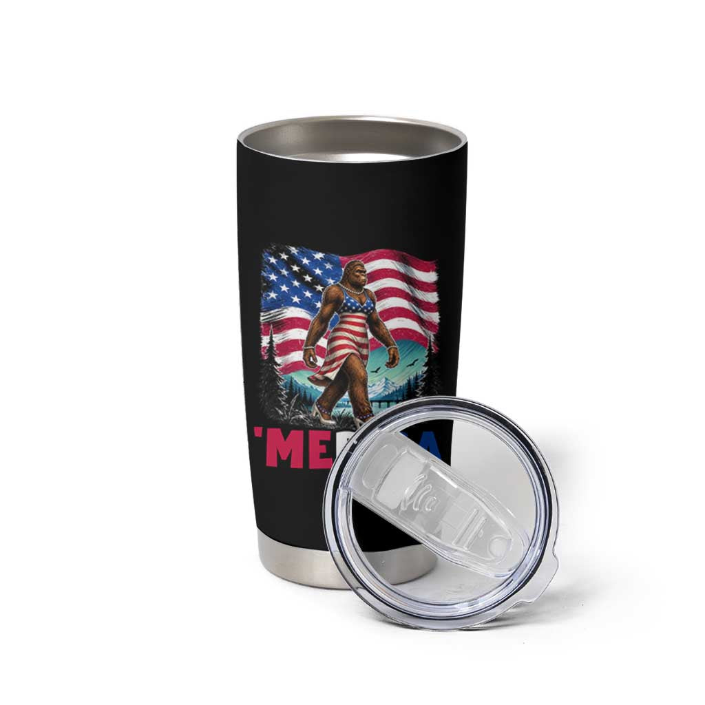 Funny Patriotic Sexy Bigfoot Tumbler Cup Merica USA 250th Anniversary