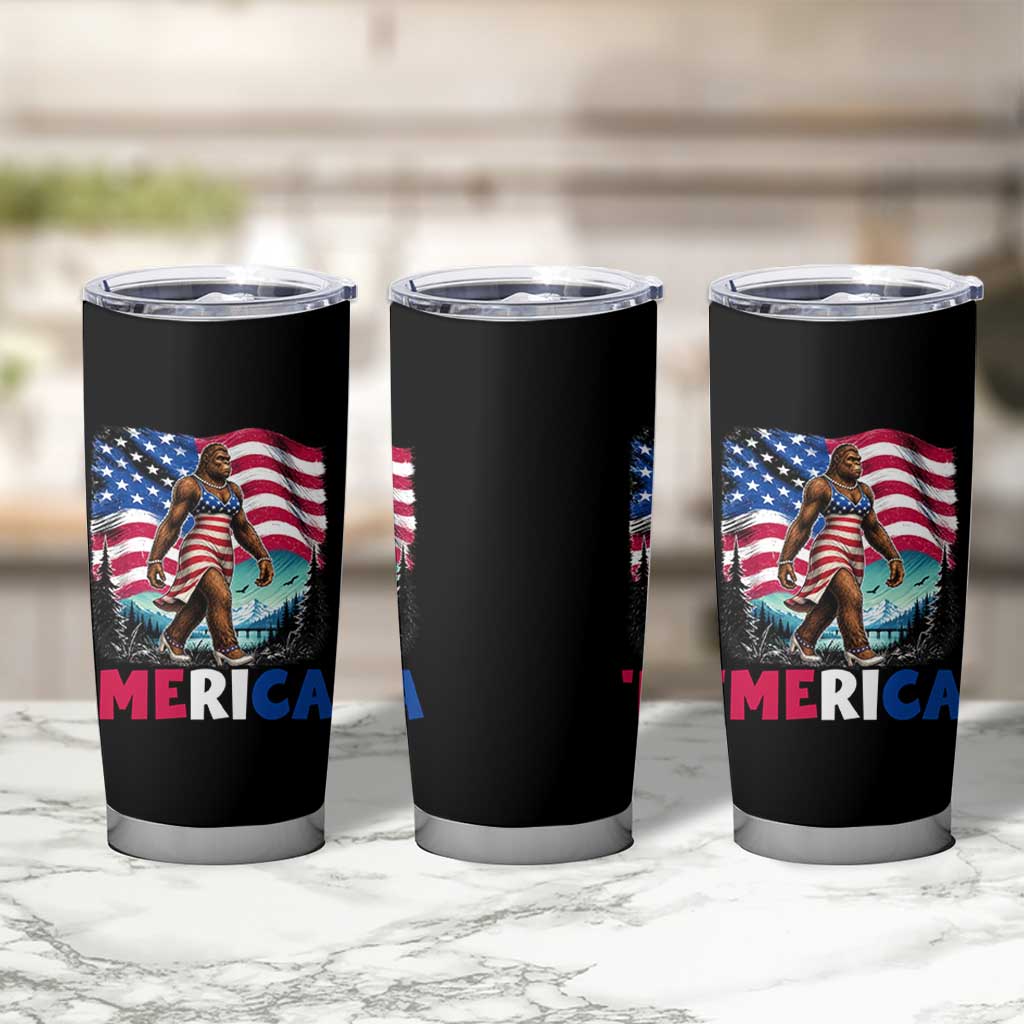 Funny Patriotic Sexy Bigfoot Tumbler Cup Merica USA 250th Anniversary