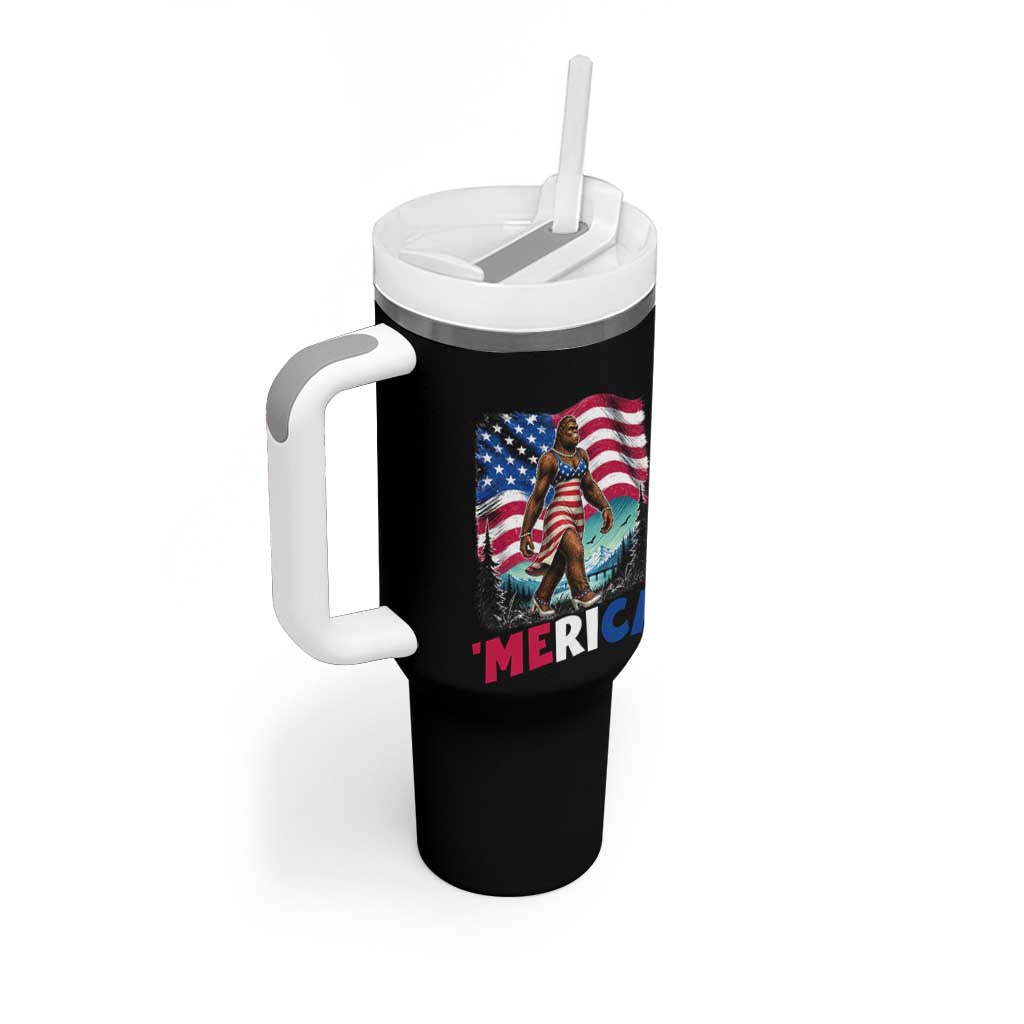 Funny Patriotic Sexy Bigfoot Tumbler With Handle Merica USA 250th Anniversary