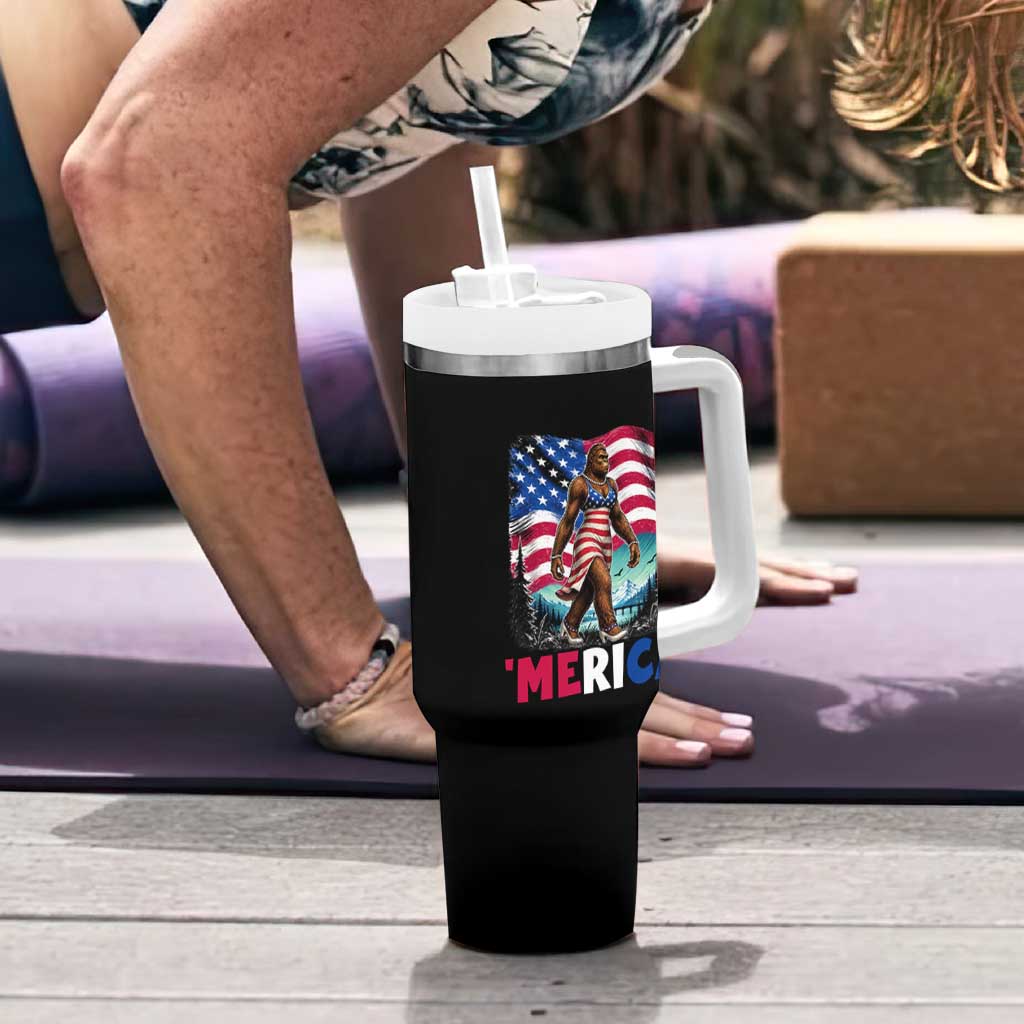 Funny Patriotic Sexy Bigfoot Tumbler With Handle Merica USA 250th Anniversary