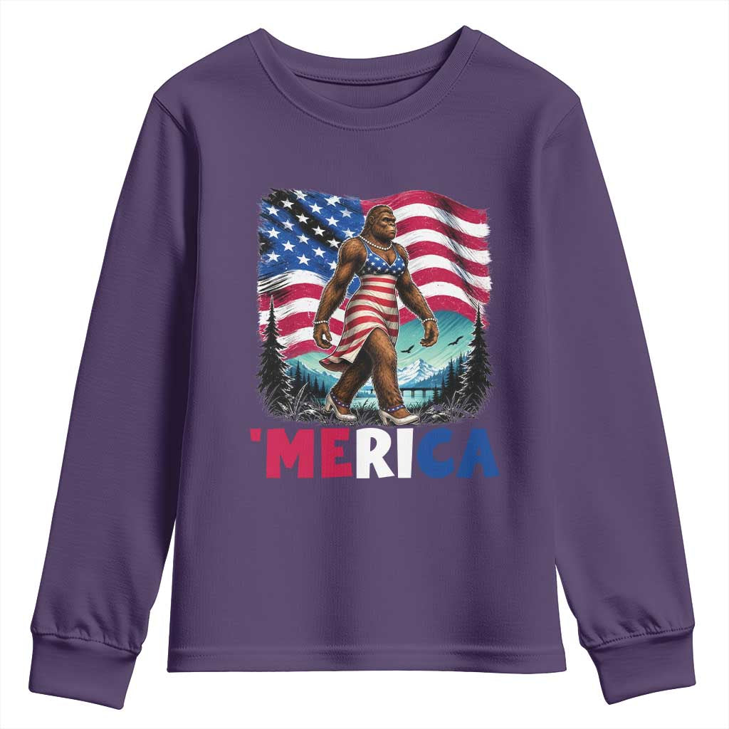 Funny Patriotic Sexy Bigfoot Youth Sweatshirt Merica USA 250th Anniversary