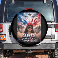 Funny Doll Face Meme 4th Of July Spare Tire Cover USA Freedom Jet Fighter Graphic