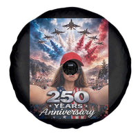 Funny Doll Face Meme 4th Of July Spare Tire Cover USA Freedom Jet Fighter Graphic