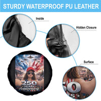 Funny Doll Face Meme 4th Of July Spare Tire Cover USA Freedom Jet Fighter Graphic
