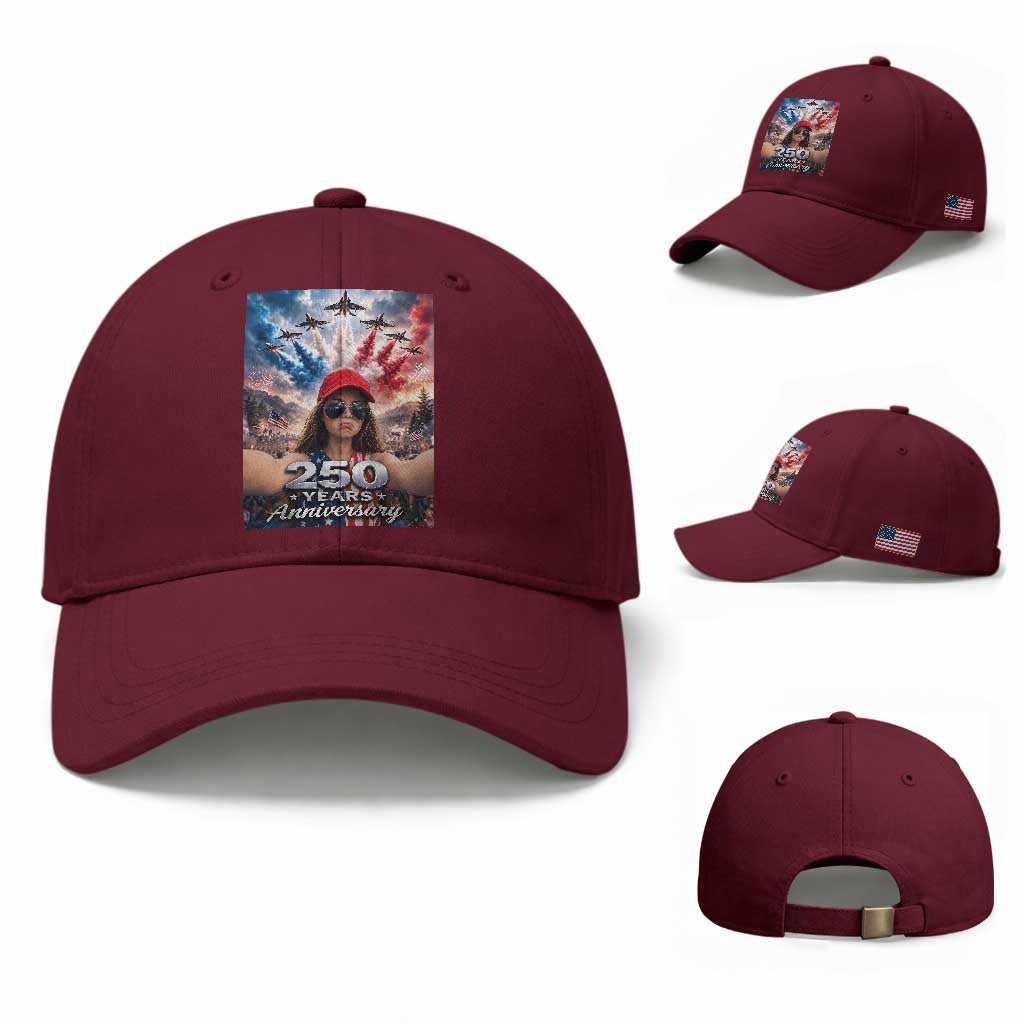 Funny Doll Face Meme 4th Of July Baseball Cap USA Freedom Jet Fighter Graphic