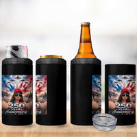 Funny Doll Face Meme 4th Of July 4 in 1 Can Cooler Tumbler USA Freedom Jet Fighter Graphic