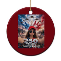 Funny Doll Face Meme 4th Of July Ceramic Ornament USA Freedom Jet Fighter Graphic