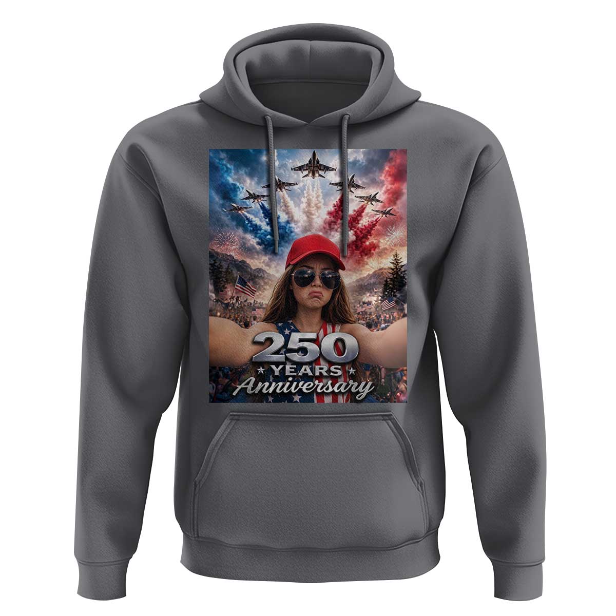 Funny Doll Face Meme 4th Of July Hoodie USA Freedom Jet Fighter Graphic