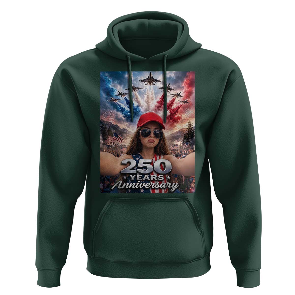 Funny Doll Face Meme 4th Of July Hoodie USA Freedom Jet Fighter Graphic