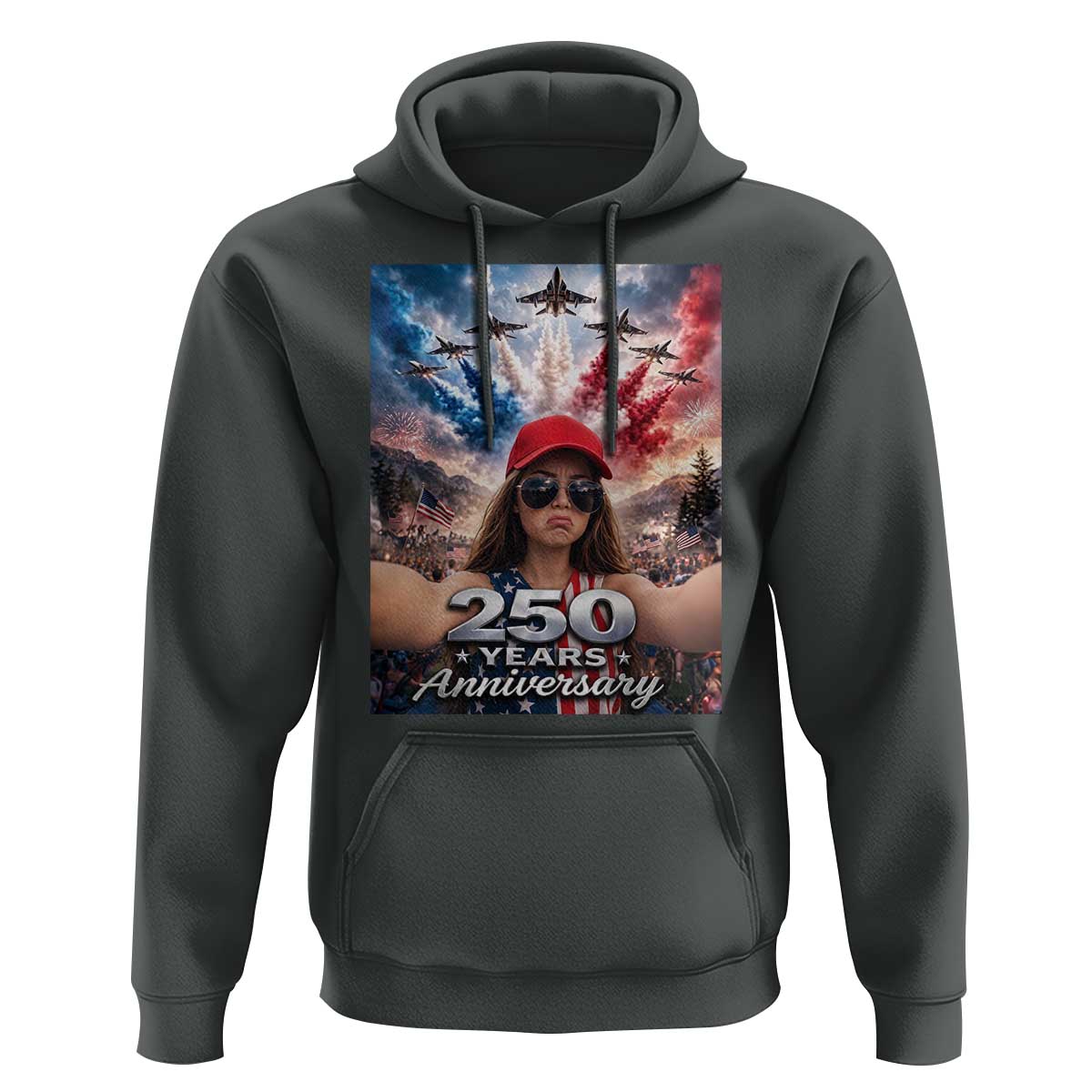 Funny Doll Face Meme 4th Of July Hoodie USA Freedom Jet Fighter Graphic
