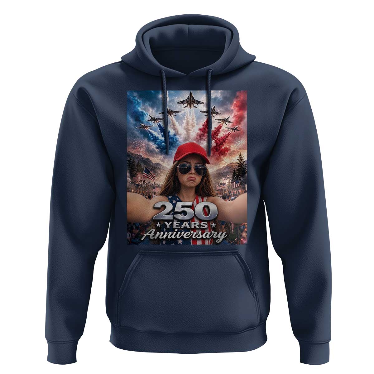 Funny Doll Face Meme 4th Of July Hoodie USA Freedom Jet Fighter Graphic