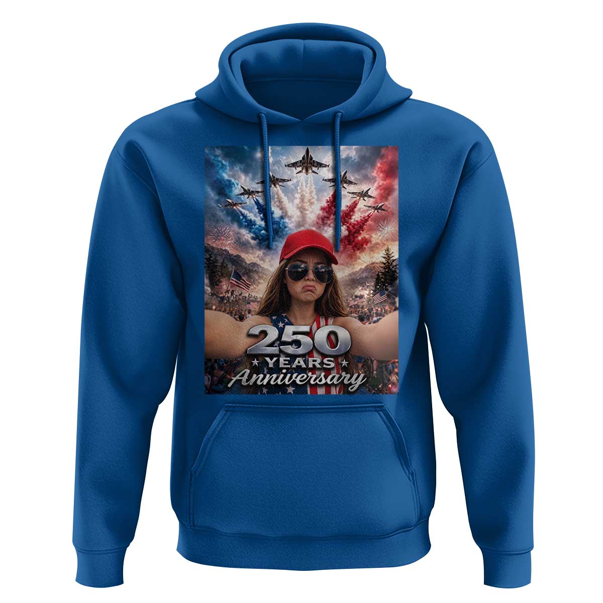 Funny Doll Face Meme 4th Of July Hoodie USA Freedom Jet Fighter Graphic
