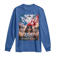 Funny Doll Face Meme 4th Of July Long Sleeve Shirt USA Freedom Jet Fighter Graphic