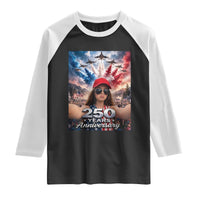 Funny Doll Face Meme 4th Of July Raglan Shirt USA Freedom Jet Fighter Graphic
