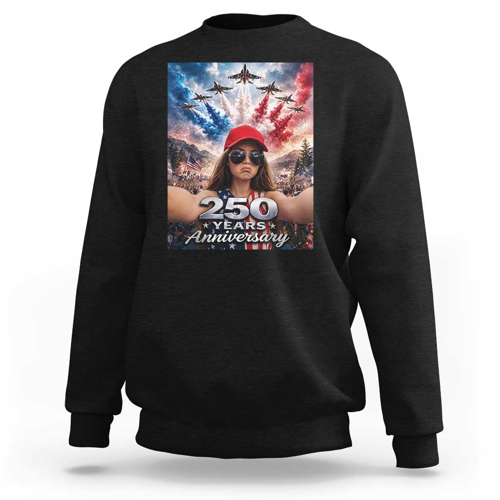 Funny Doll Face Meme 4th Of July Sweatshirt USA Freedom Jet Fighter Graphic