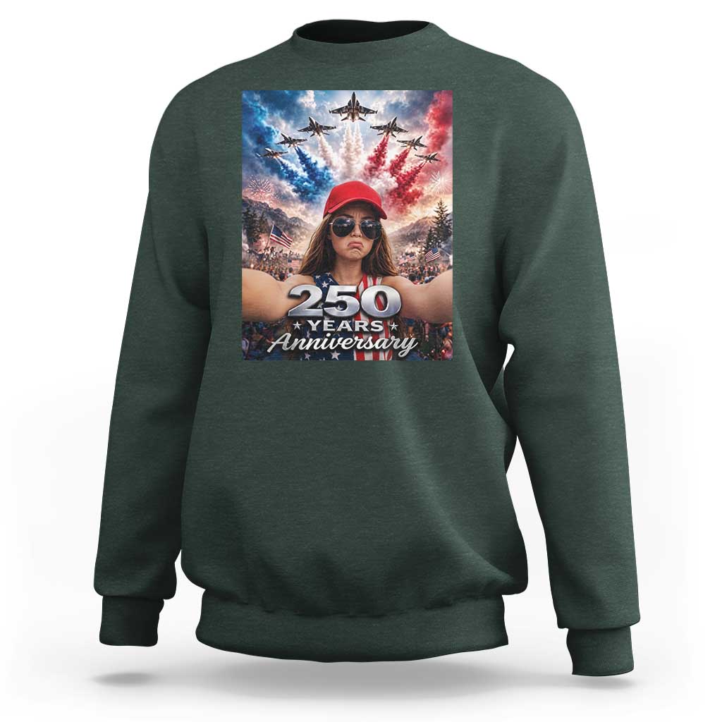 Funny Doll Face Meme 4th Of July Sweatshirt USA Freedom Jet Fighter Graphic