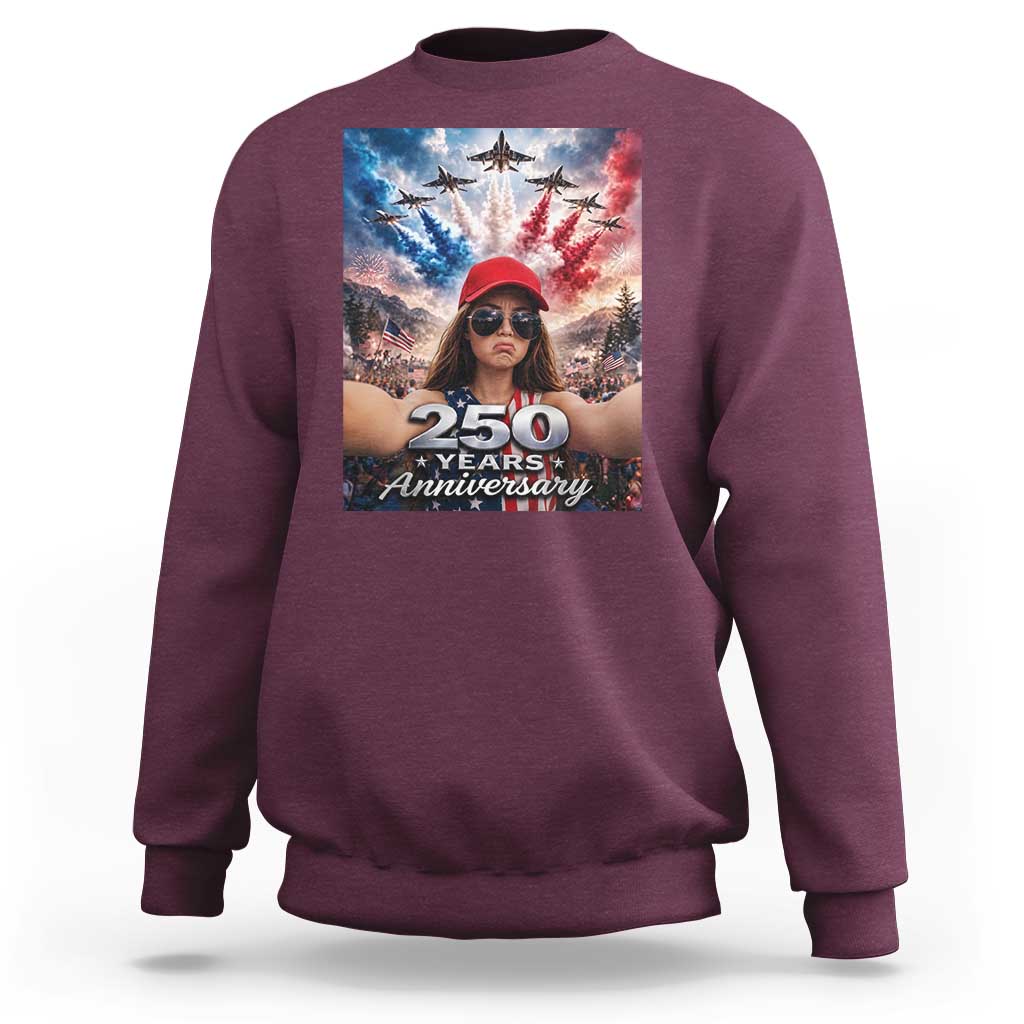 Funny Doll Face Meme 4th Of July Sweatshirt USA Freedom Jet Fighter Graphic