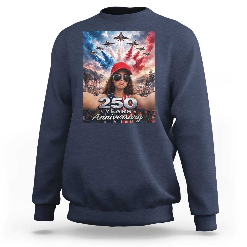Funny Doll Face Meme 4th Of July Sweatshirt USA Freedom Jet Fighter Graphic