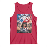 Funny Doll Face Meme 4th Of July Tank Top USA Freedom Jet Fighter Graphic