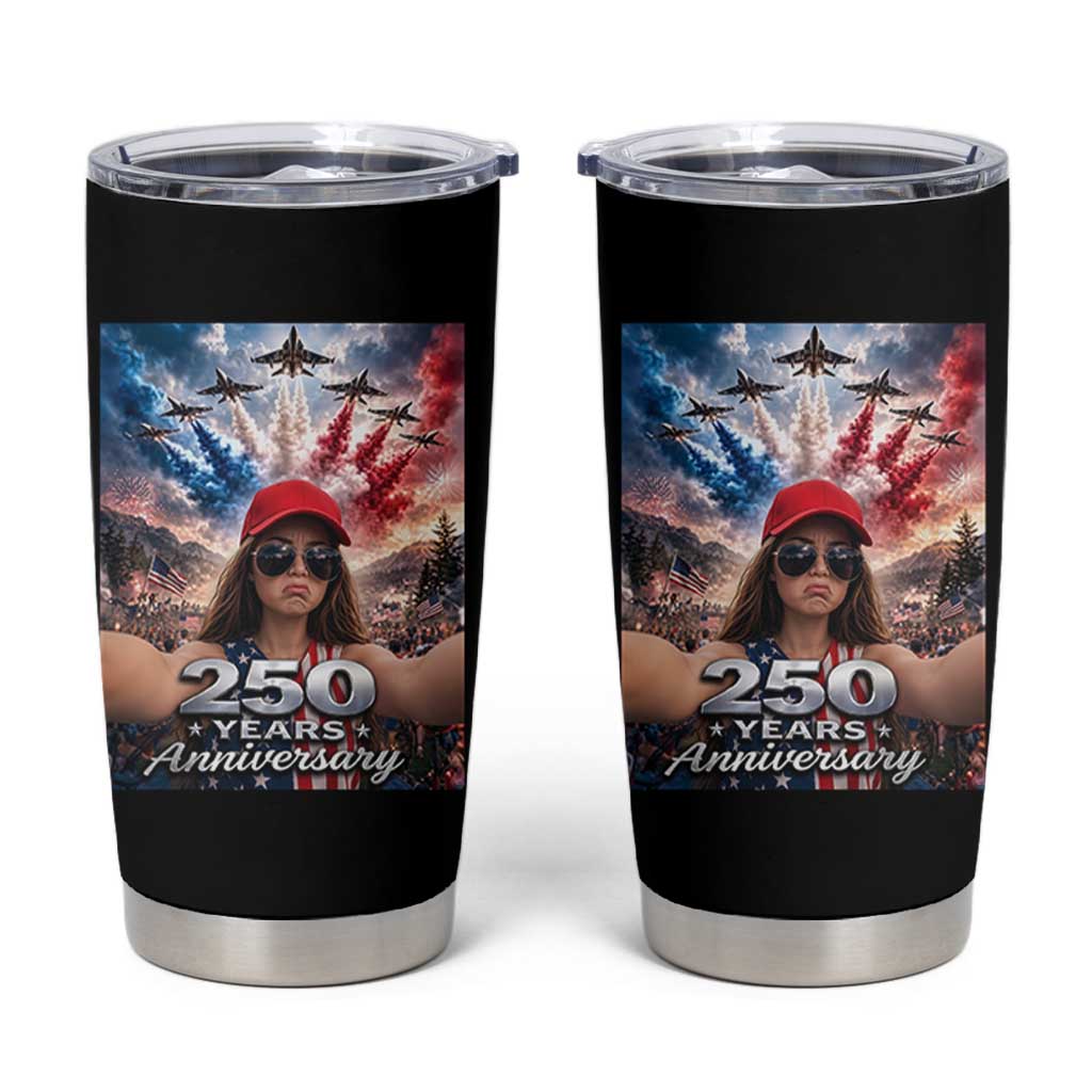 Funny Doll Face Meme 4th Of July Tumbler Cup USA Freedom Jet Fighter Graphic