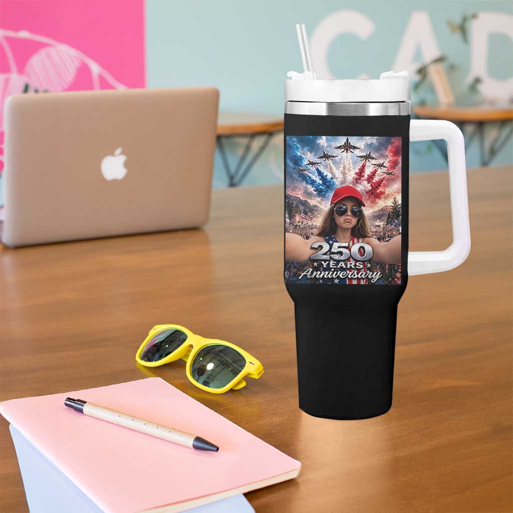 Funny Doll Face Meme 4th Of July Tumbler With Handle USA Freedom Jet Fighter Graphic