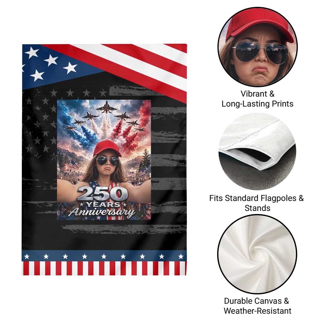 Funny Doll Face Meme 4th Of July Patriotic Garden Flag USA Freedom Jet Fighter Graphic