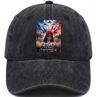 Funny Doll Face Meme 4th Of July Washed Cotton Baseball Cap USA Freedom Jet Fighter Graphic