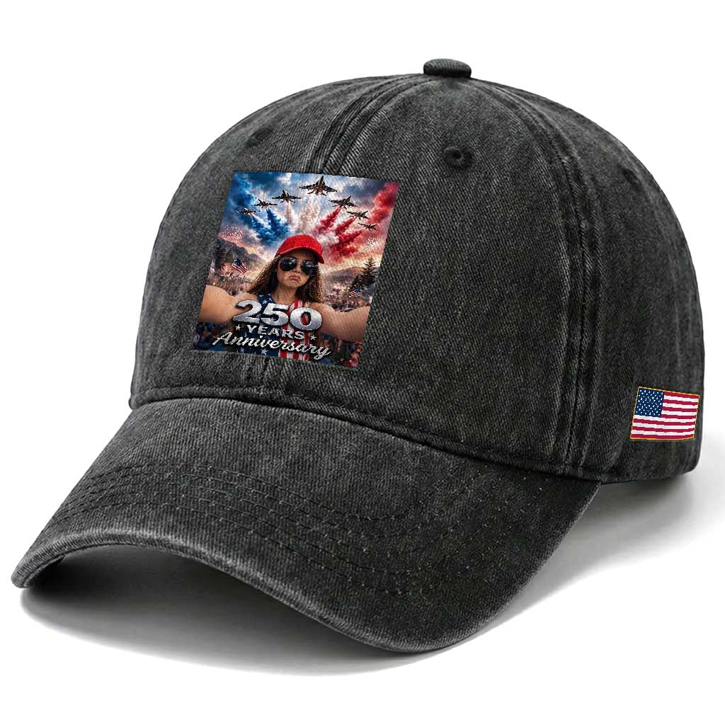 Funny Doll Face Meme 4th Of July Washed Cotton Baseball Cap USA Freedom Jet Fighter Graphic
