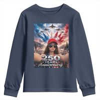 Funny Doll Face Meme 4th Of July Youth Sweatshirt USA Freedom Jet Fighter Graphic