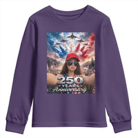 Funny Doll Face Meme 4th Of July Youth Sweatshirt USA Freedom Jet Fighter Graphic