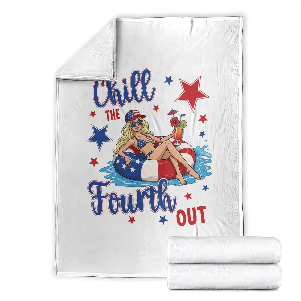 Funny Doll Face Meme 4th Of July Throw Blanket Chill The Fourth Out