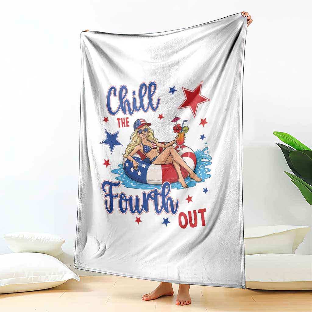 Funny Doll Face Meme 4th Of July Throw Blanket Chill The Fourth Out