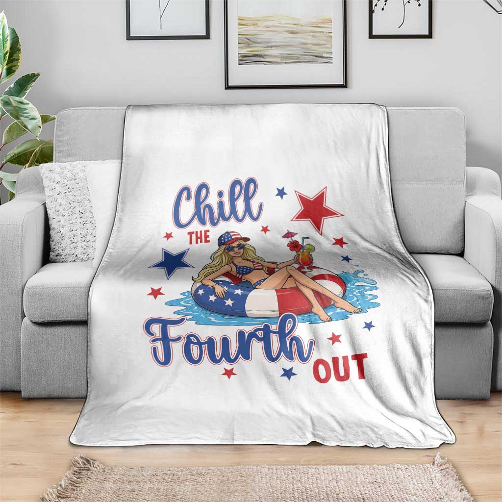 Funny Doll Face Meme 4th Of July Throw Blanket Chill The Fourth Out